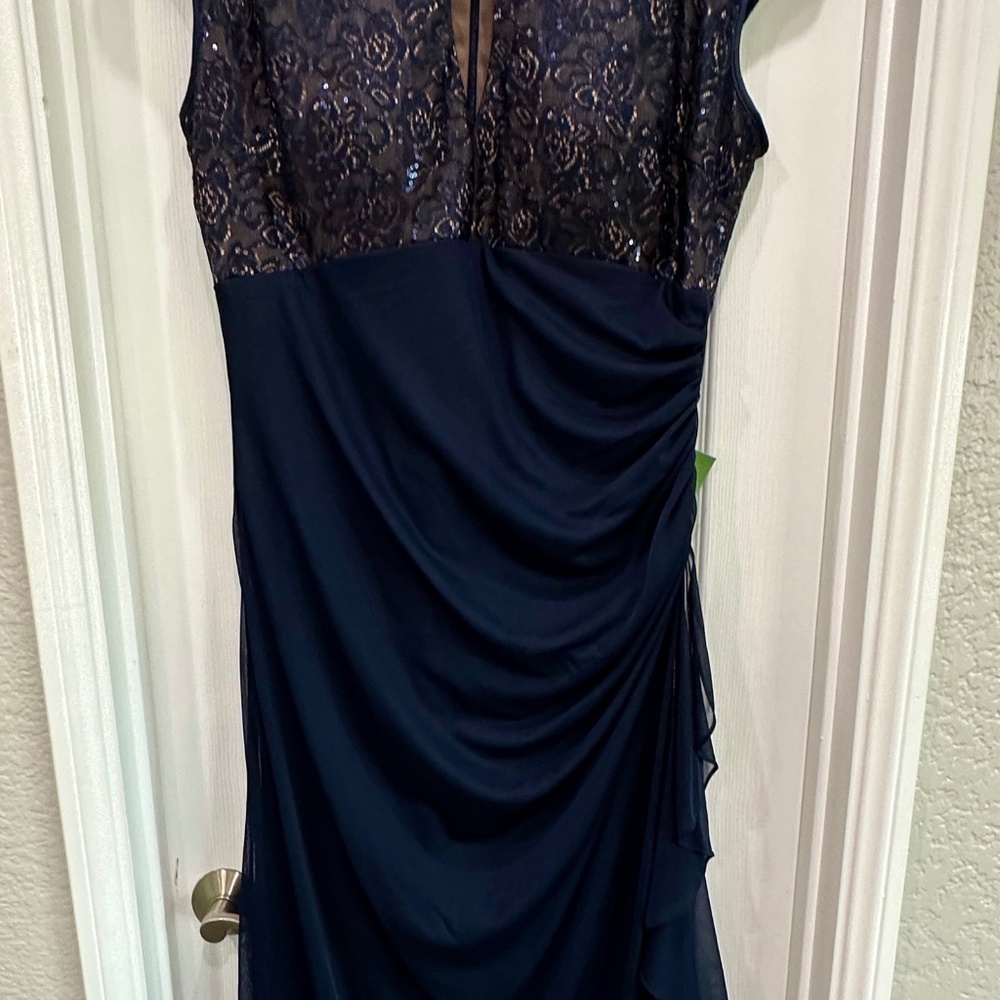 Navy blue maxi dress. Mother of bride/groom